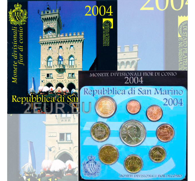 San Marino Euro set BU + 5-Euro-Silbermünze 2004