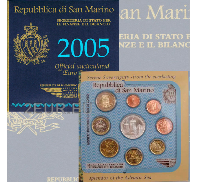 San Marino Euro set BU + 5-Euro-Silbermünze 2005
