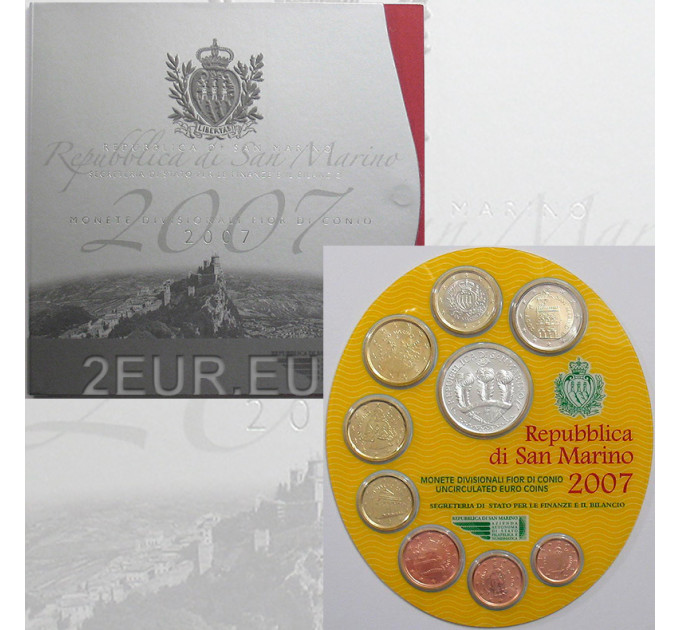 San Marino Euro set BU + 5-Euro-Silbermünze 2007