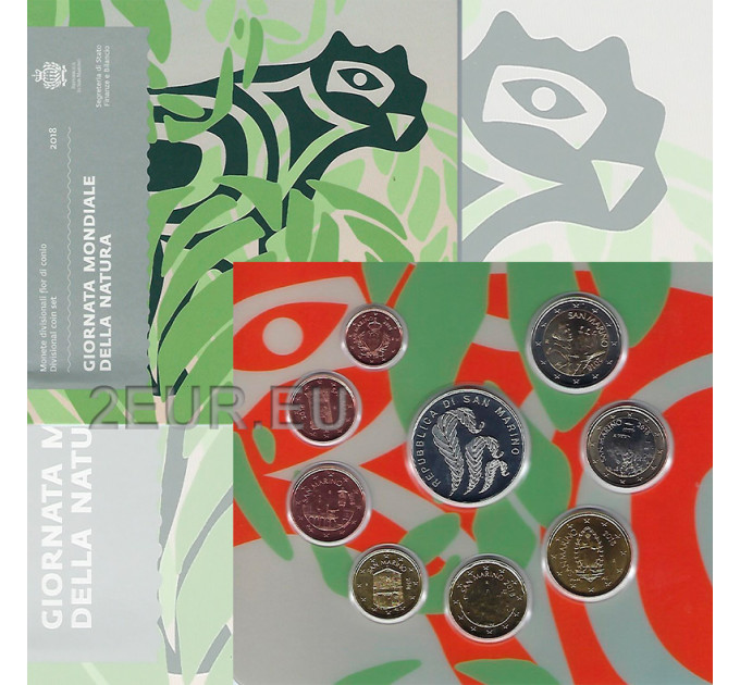 San Marino Euro set BU + 5-Euro-Silbermünze 2018