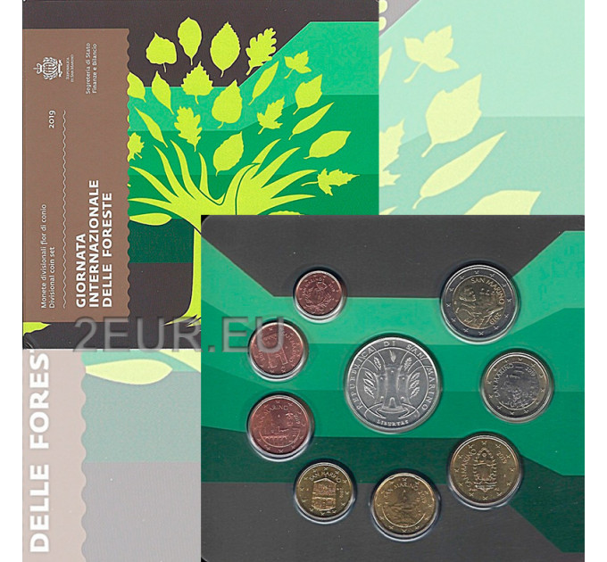 San Marino Euro set BU + 5-Euro-Silbermünze 2019