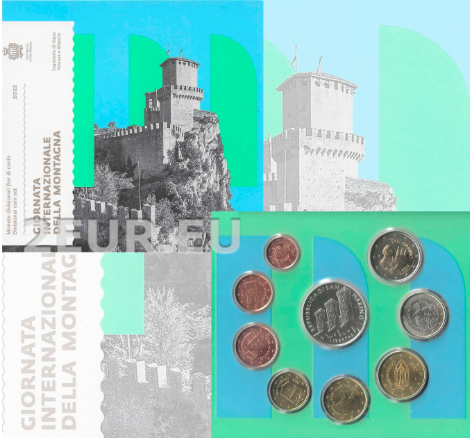 San Marino Euro set BU + 5-Euro-Silbermünze 2022