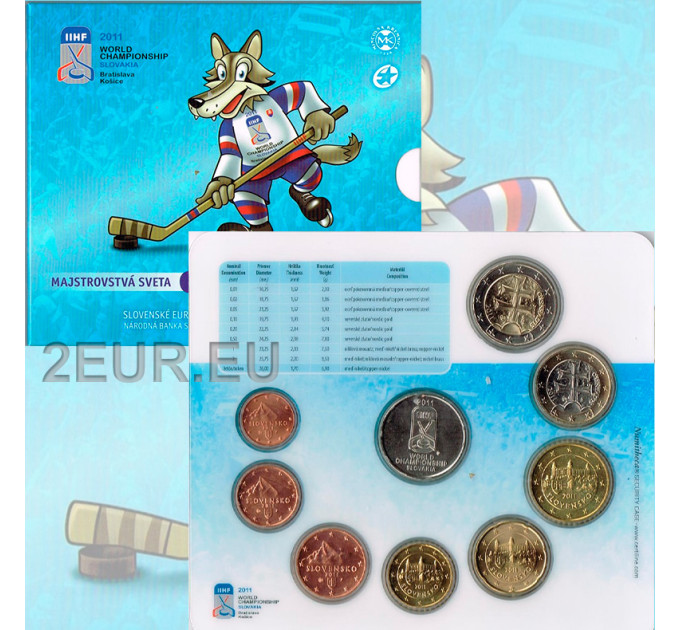 Slowakei Euro-Münzsatz BU 2011 - IIHF-Eishockey-Weltmeisterschaft