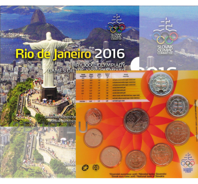 Slowakei Euro-Münzsatz BU 2016 - XXXI. Olympische Spiele in Rio de Janeiro