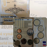 Slowakei Euro-Münzsatz BU 2018 - Stefan Banic – Militärischer Fallschirmspringer