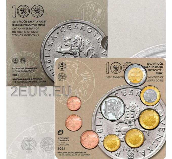 Slowakei Euro-Münzsatz BU 2021 - 100 Jahre erste Münzprägung