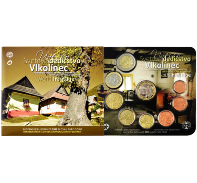 Slowakei Euro-Münzsatz BU 2015 - UNESCO in der Slowakei - Vlkolínec