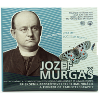 Slowakei Euro-Münzsatz BU 2021 - Welterfindungen slowakischer Erfinder - Jozef Murgas - Pionier der drahtlosen Telekommunikation