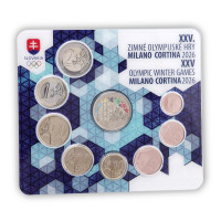 Slowakei Euro-Münzsatz BU 2026 - Olympische Winterspiele, Mailand - Cortina Slowakei Euro-Münzsatz BU 2026 - Olympische Winterspiele, Mailand - Cortina