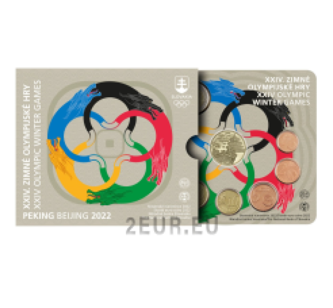 Slowakei Euro-Münzsatz BU 2022 - Olympische Winterspiele – Peking 2022