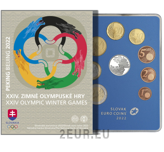 Slowakei Euro set proof 2022 - Olympische Winterspiele – Peking 2022