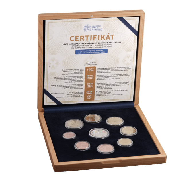 Slowakei Euro set proof 2026 - Olympische Winterspiele, Mailand - Cortina