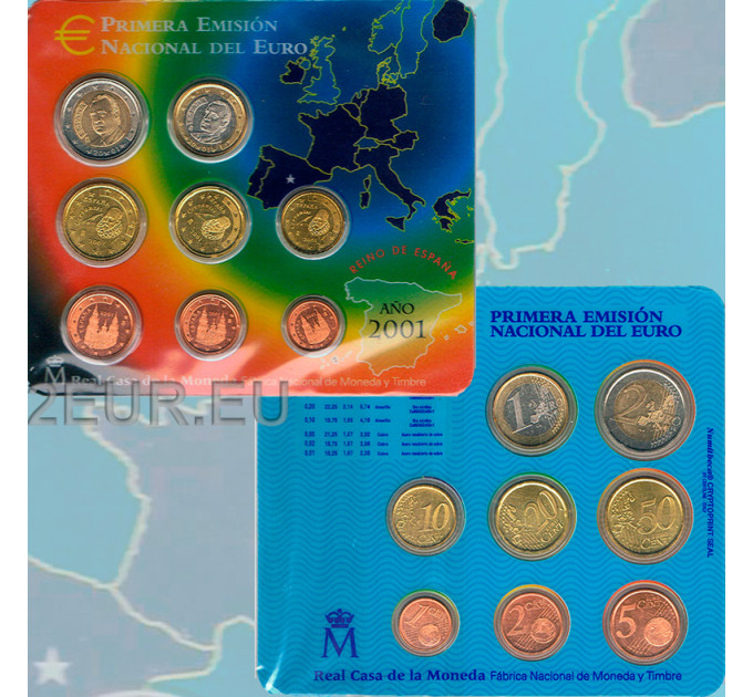 Spanien Euro Set BU 2001
