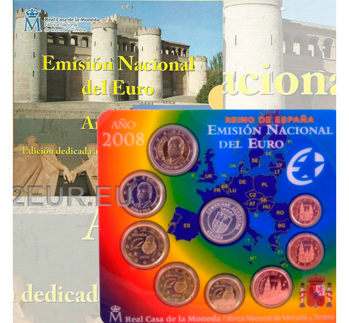 Spanien Euro Set BU 2008 - Aragonien