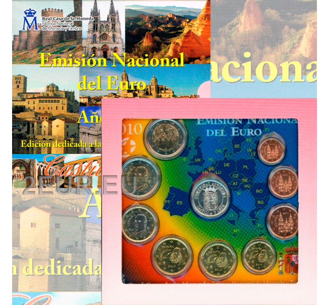Spanien Euro Set BU 2010 - Kastilien und Leon
