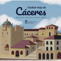 Spanien Euro Set BU 2023 - Altstadt von Cáceres