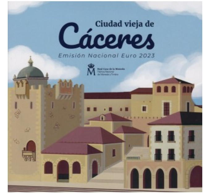 Spanien Euro Set BU 2023 - Altstadt von Cáceres