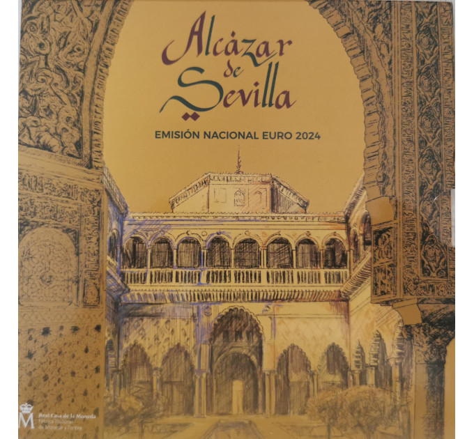 Spanien Euro Set BU 2024 - UNESCO-Weltkulturerbe - Alcazar von Sevilla