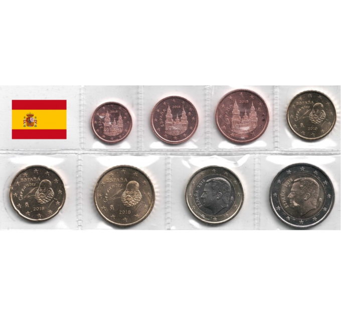 Spanien Euro set UNC 2018