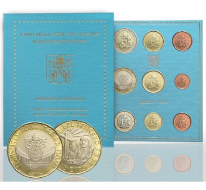 Vatikan set BU + 5 EURO 2019 - 34. Weltjugendtag in Panama