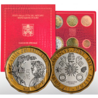 Vatikan set BU + 5 EURO 2024 - 650. Todestag von Francesco Petrarca