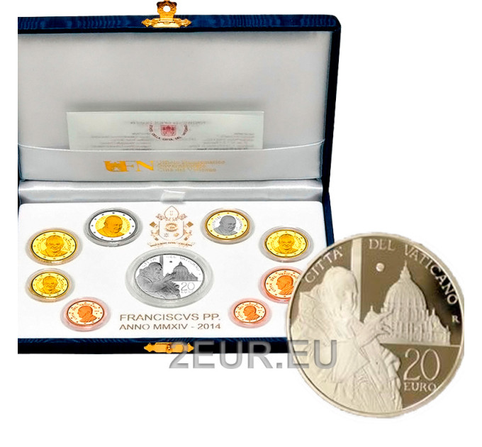 Vatikan set proof 2014 - Euro-Münzsatz  