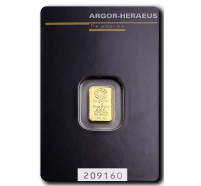 1g Goldbarren Argor Heraeus
