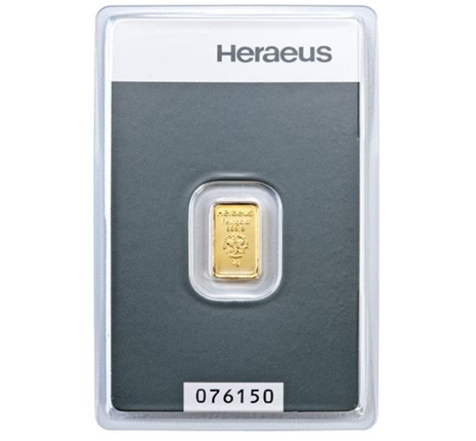 1g Goldbarren Heraeus