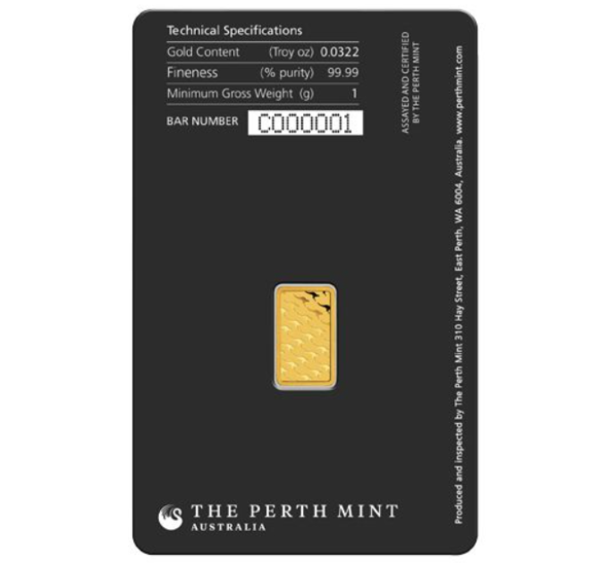 1g Goldbarren Perth Mint