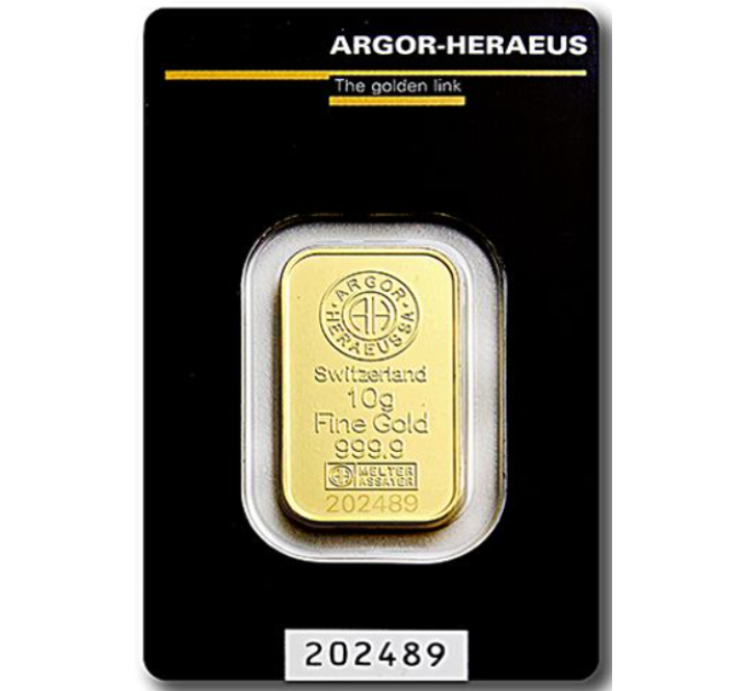 10g Goldbarren Argor Heraeus
