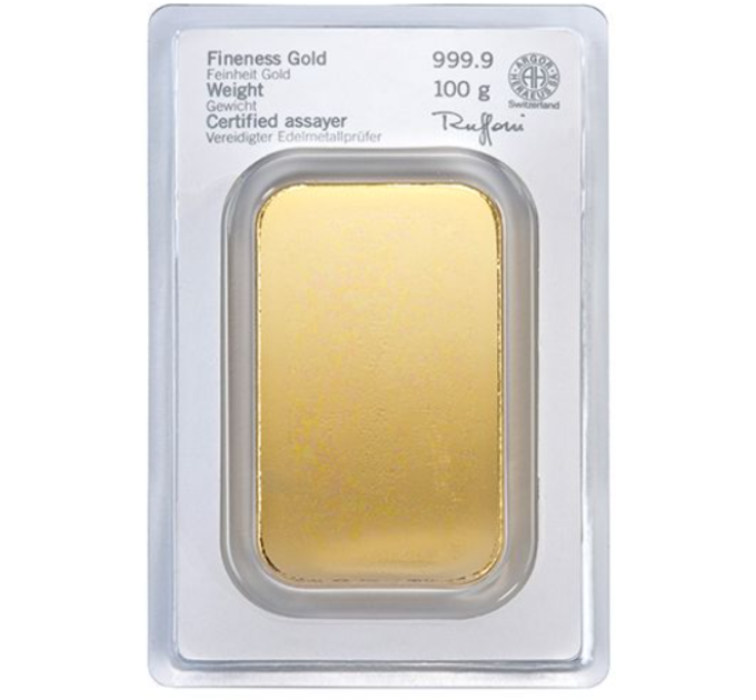 100 g Goldbarren Heraeus