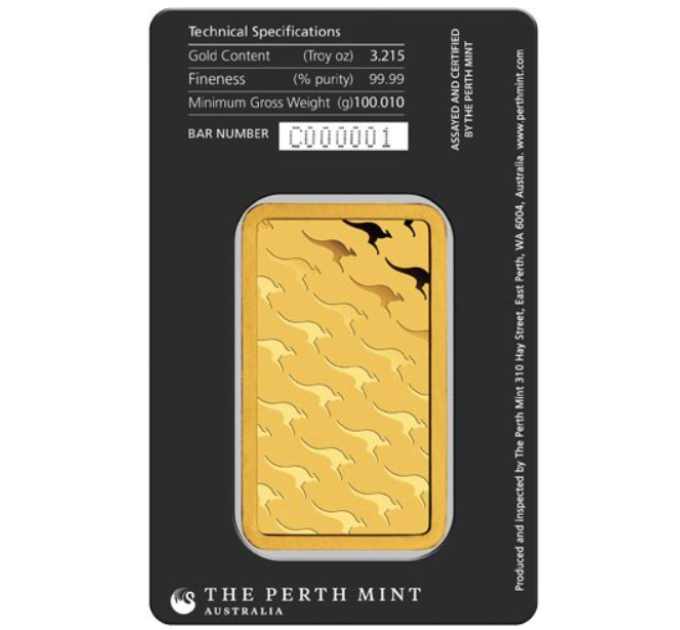 100 g Goldbarren Perth Mint