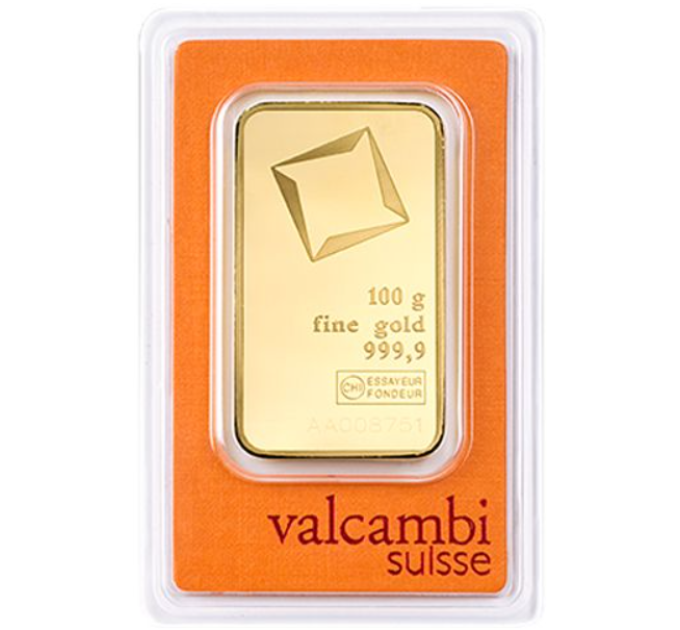 100 g Goldbarren Valcambi