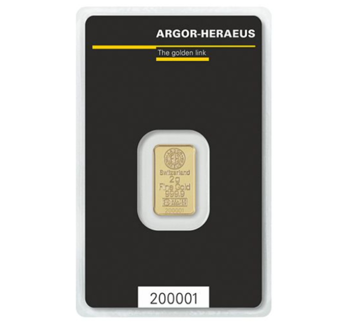 2g Goldbarren Argor Heraeus