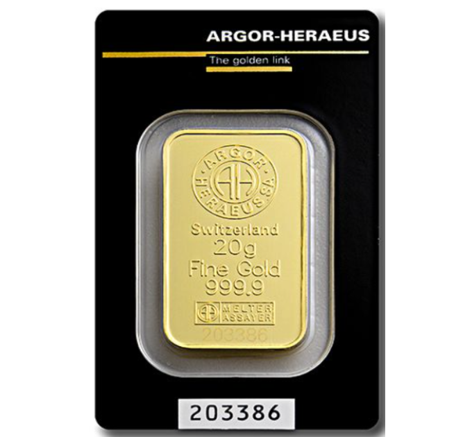 20g Goldbarren Argor Heraeus
