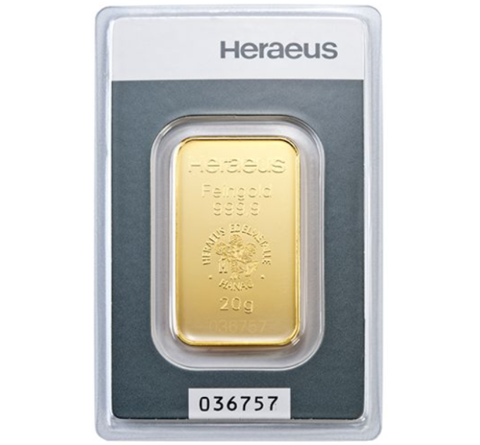 20g Goldbarren Heraeus