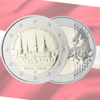 Lettland 2 Euro UNC 2014 - Riga – Kulturhauptstadt Europas