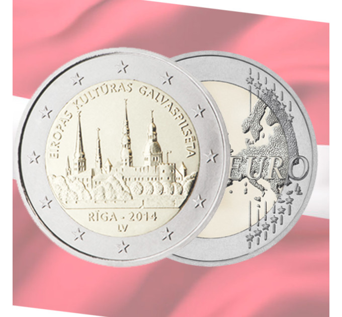Lettland 2 Euro UNC 2014 - Riga – Kulturhauptstadt Europas