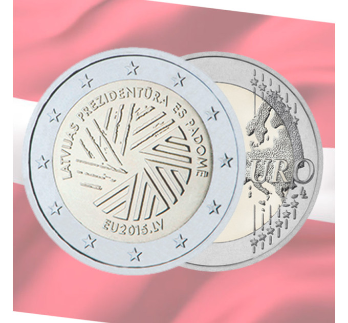 Lettland 2 Euro UNC 2015 - Lettische EU-Ratspräsidentschaft