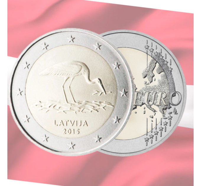 Lettland 2 Euro UNC 2015 - Storch
