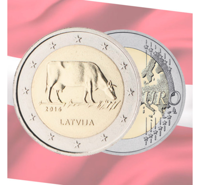 Lettland 2 euro UNC 2016 - Milchwirtschaft - Kuh