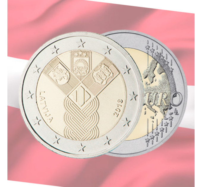 Lettland 2 Euro UNC 2018 - 100 Jahre Unabhängigkeit der baltischen Staaten