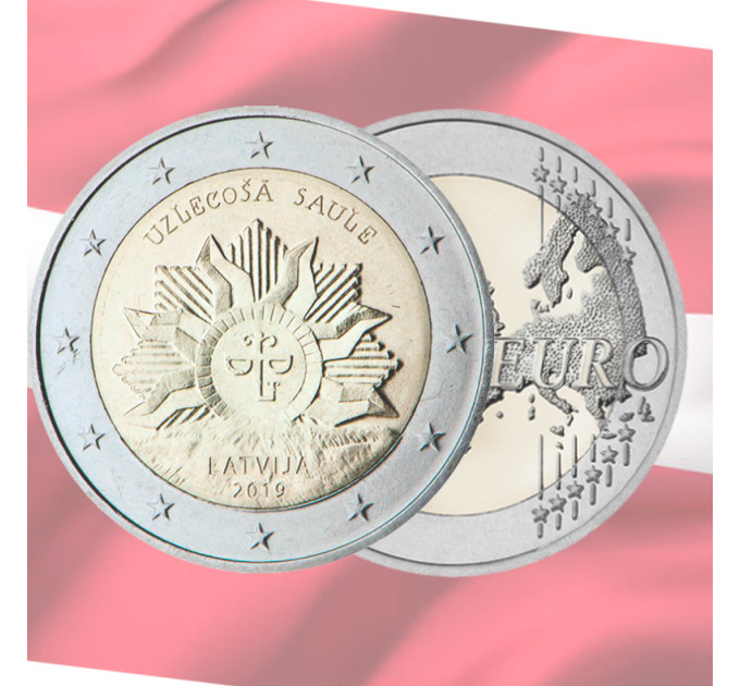 Lettland 2 euro UNC 2019 - Die aufgehende Sonne