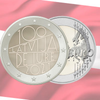Lettland 2 Euro UNC 2021 - Lettland de jure 100