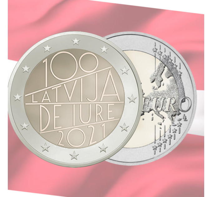 Lettland 2 Euro UNC 2021 - Lettland de jure 100