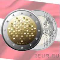 Lettland 2 Euro UNC 2022 - 100 Jahre Bank von Lettland