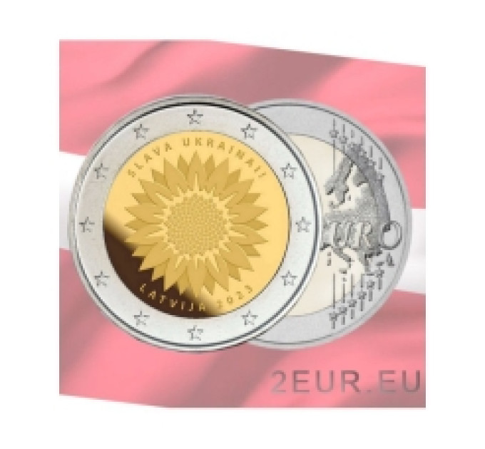 Lettland 2 Euro UNC 2023 – Slava Ukrainai