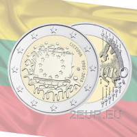 Litauen 2 Euro UNC 2015 - 30 Jahre EU-Flagge