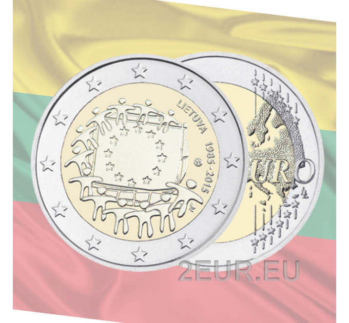 Litauen 2 Euro UNC 2015 - 30 Jahre EU-Flagge