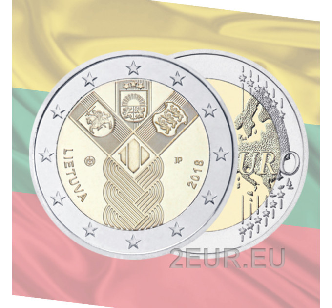 Litauen 2 Euro UNC 2018 - 100 Jahre Unabhängigkeit der baltischen Staaten